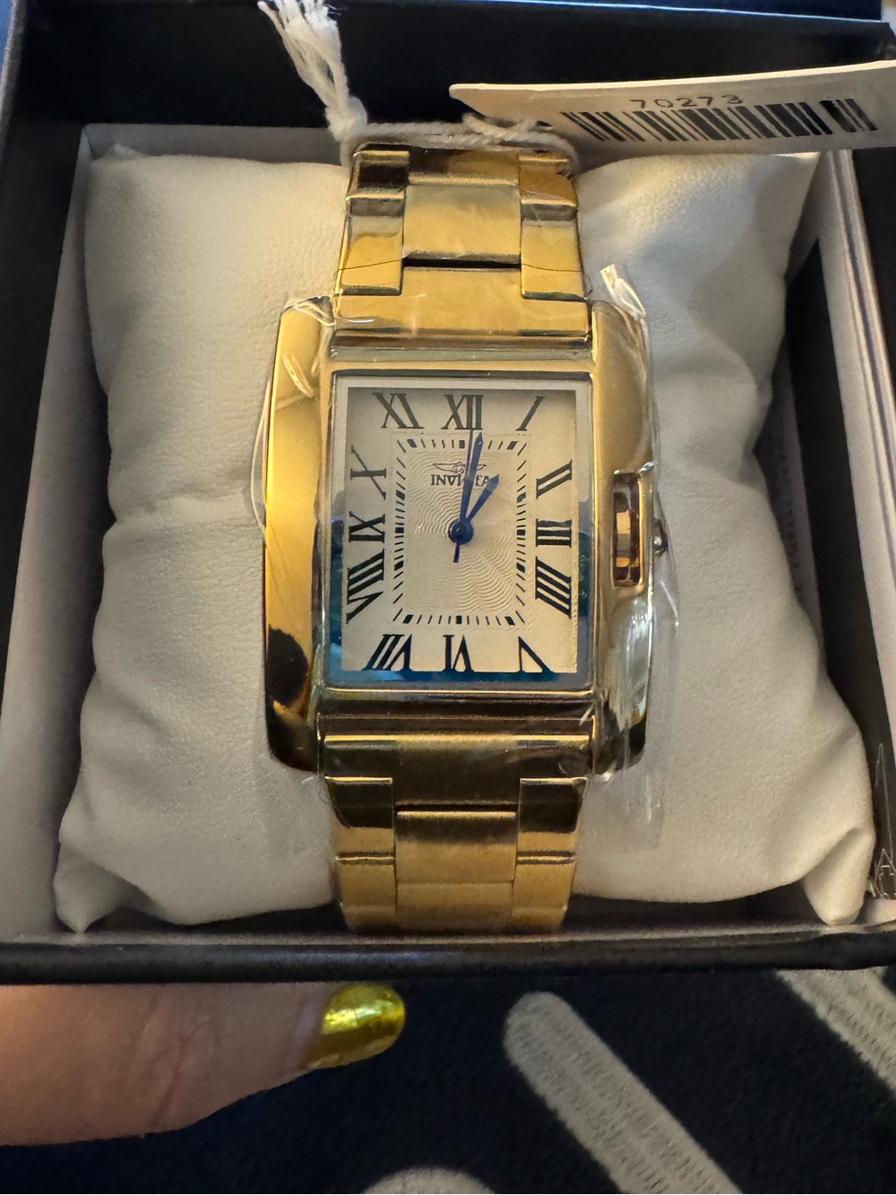 NEW IN NOX Invicta Celestial Women’s Gold square Watch 70273 blue hands